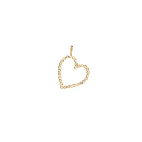 14k bezel set white diamond angled heart charm pendant