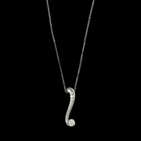 14K White Gold Estate Diamond Pendant Necklace