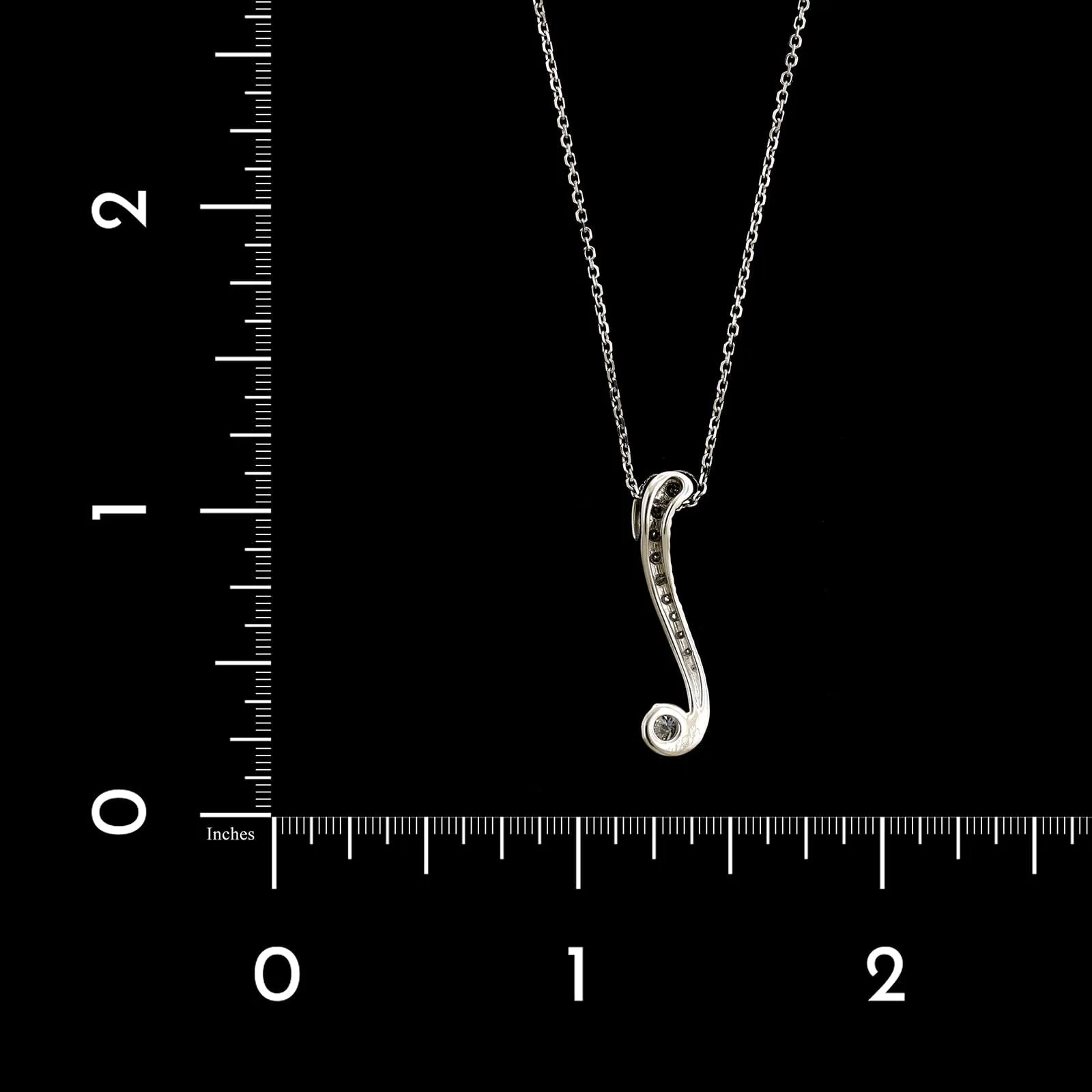 14K White Gold Estate Diamond Pendant Necklace