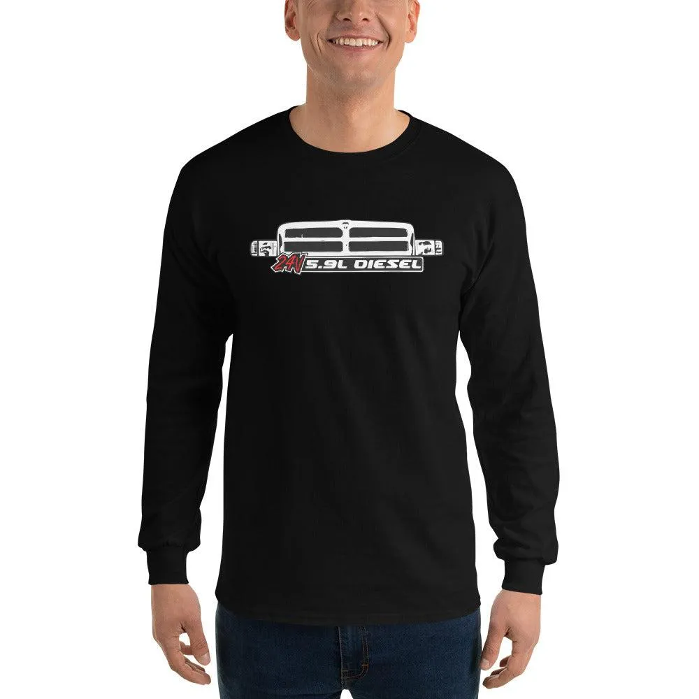 24v 5.9 Diesel Long Sleeve Shirt With 2nd Gen Truck Grille Graphic Tee