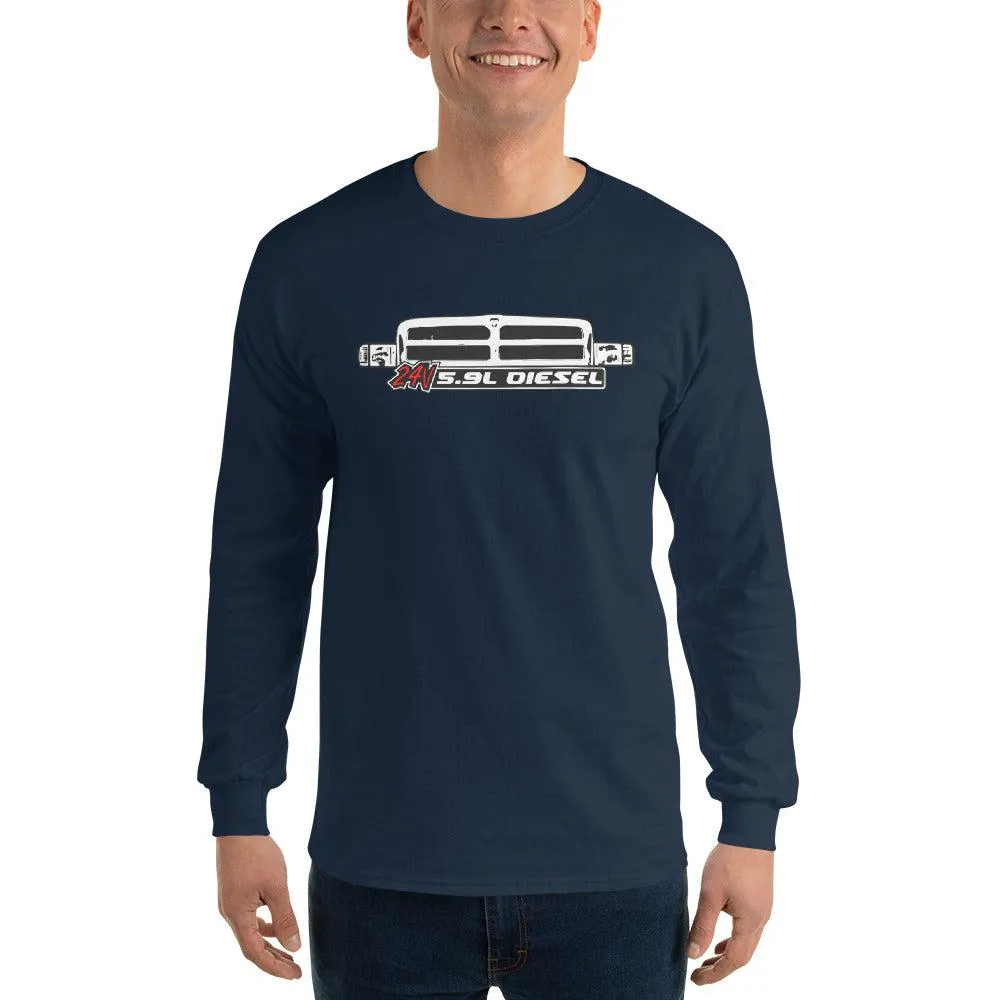 24v 5.9 Diesel Long Sleeve Shirt With 2nd Gen Truck Grille Graphic Tee