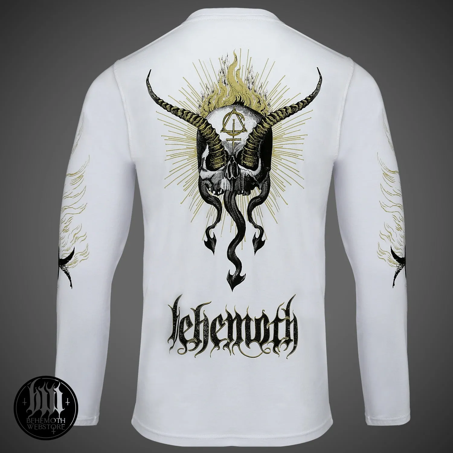 A white Behemoth 'Contra' long sleeve shirt