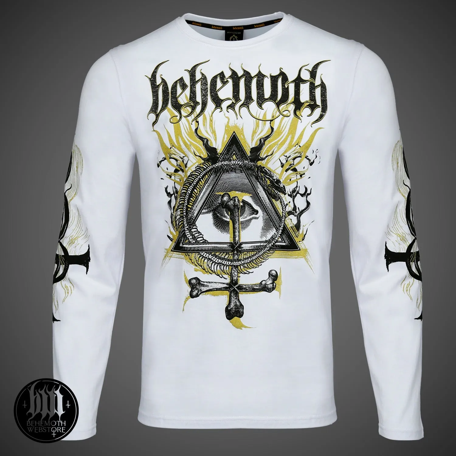 A white Behemoth 'Contra' long sleeve shirt