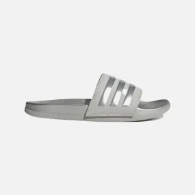 Adidas Adilette comfort slides- Grey Two/Silver Metallic/Grey Two