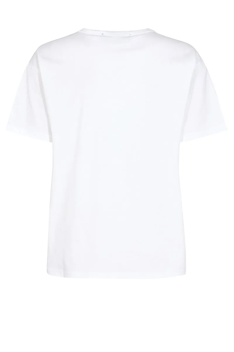 Aina O-SS Tee | White | T-Shirt fra Mos Mosh