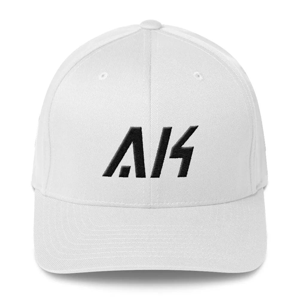 Alaska - Structured Twill Cap - Black Embroidery - AK - Many Hat Color Options Available