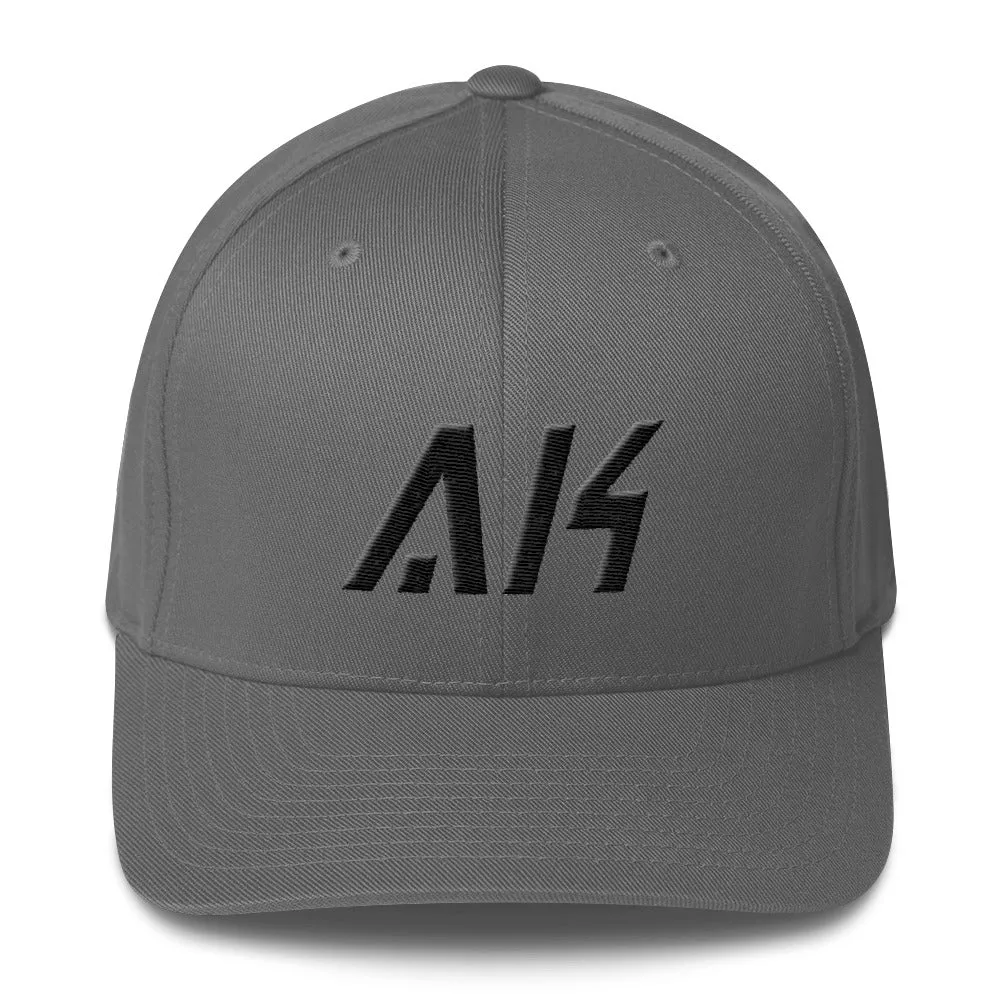 Alaska - Structured Twill Cap - Black Embroidery - AK - Many Hat Color Options Available