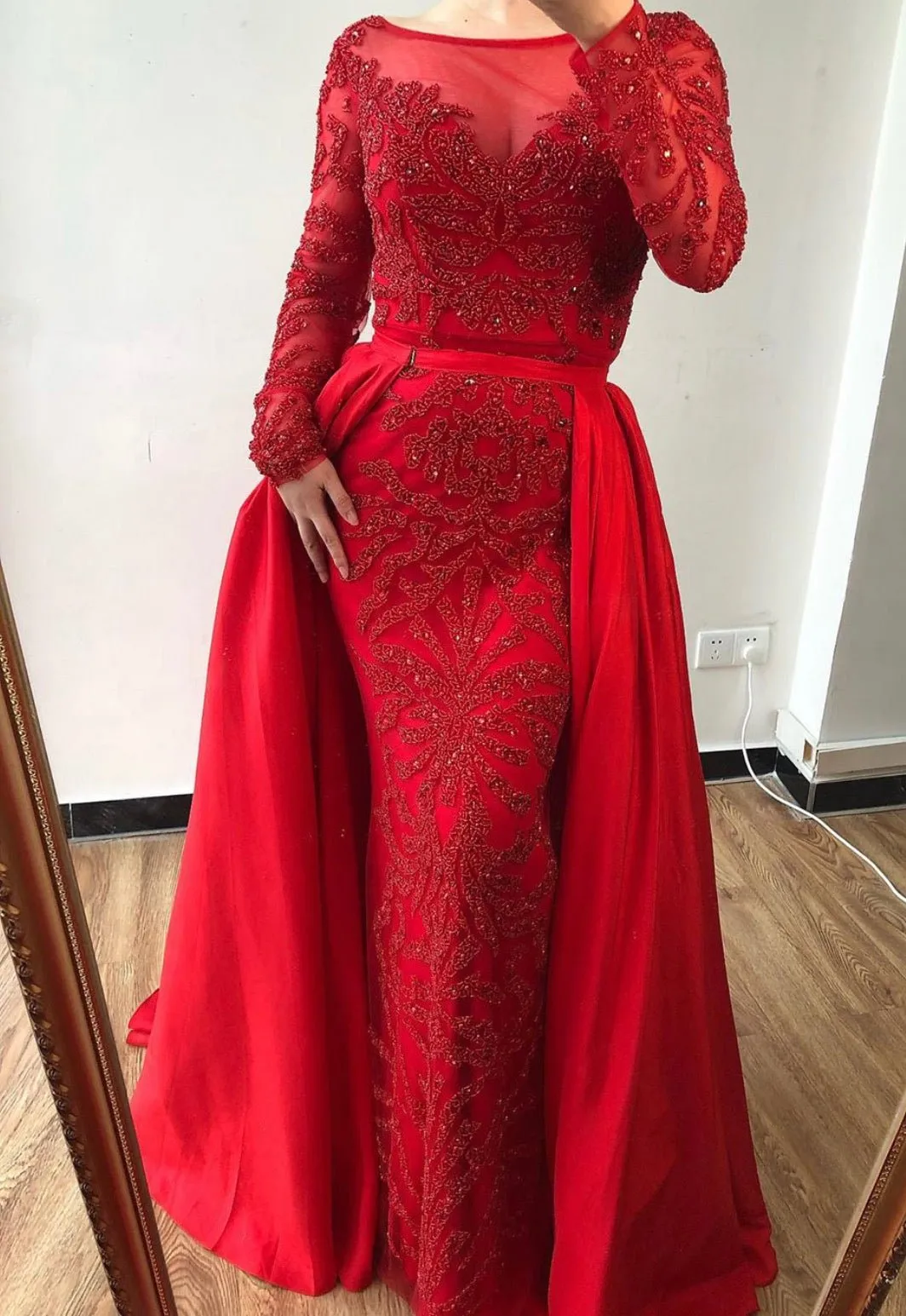 ALIA - Long Sleeves Beaded Evening Gown