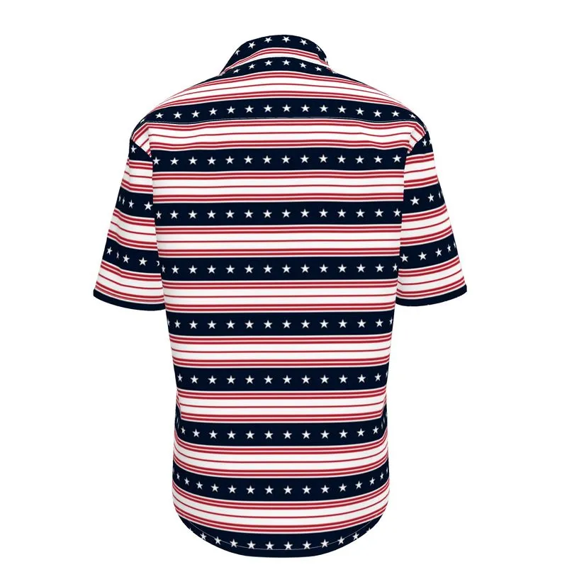 Americana Striped Mens Short Sleeve Shirt