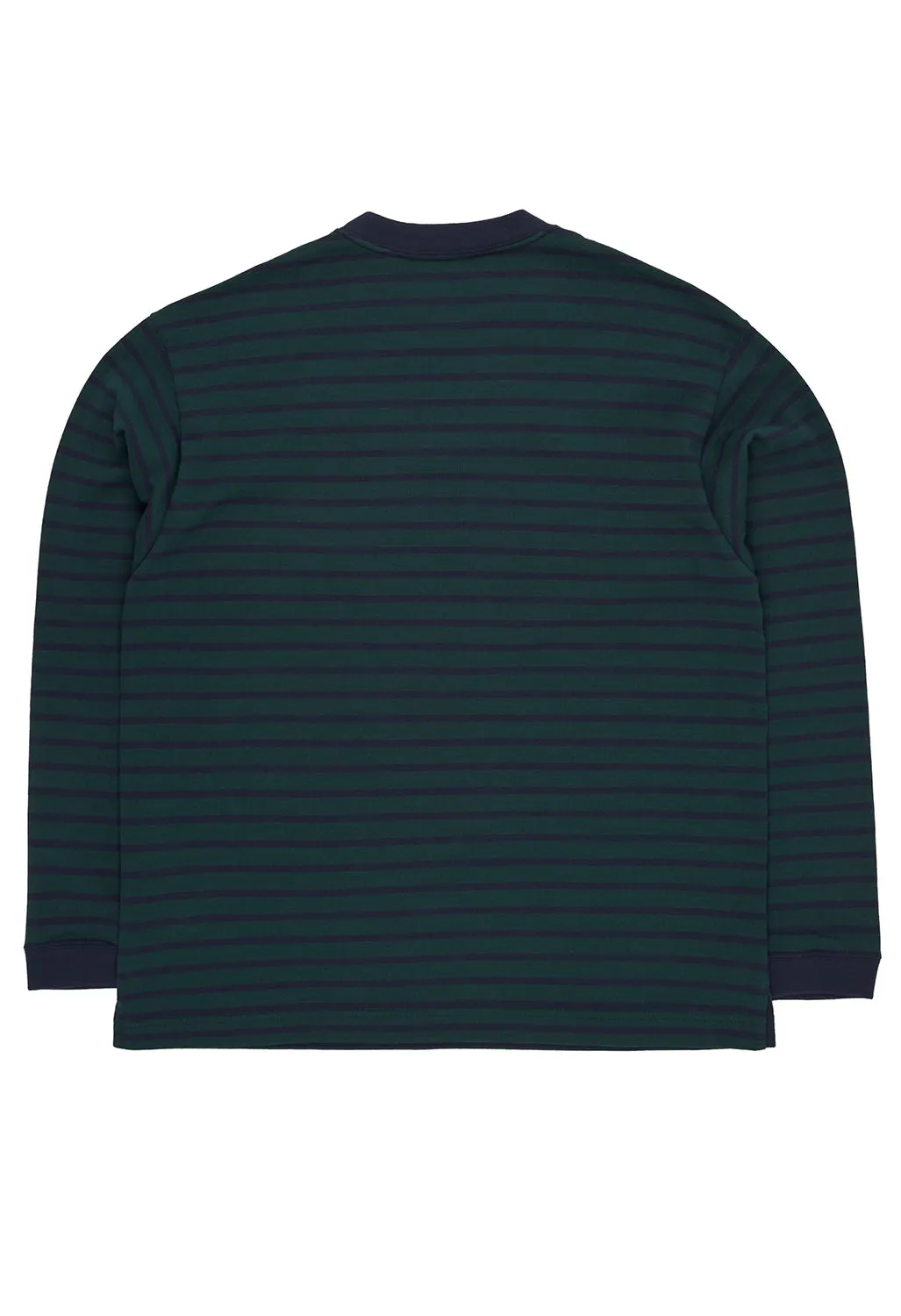 And Wander Men's Stripe Pocket Long Sleeved Tee - Green