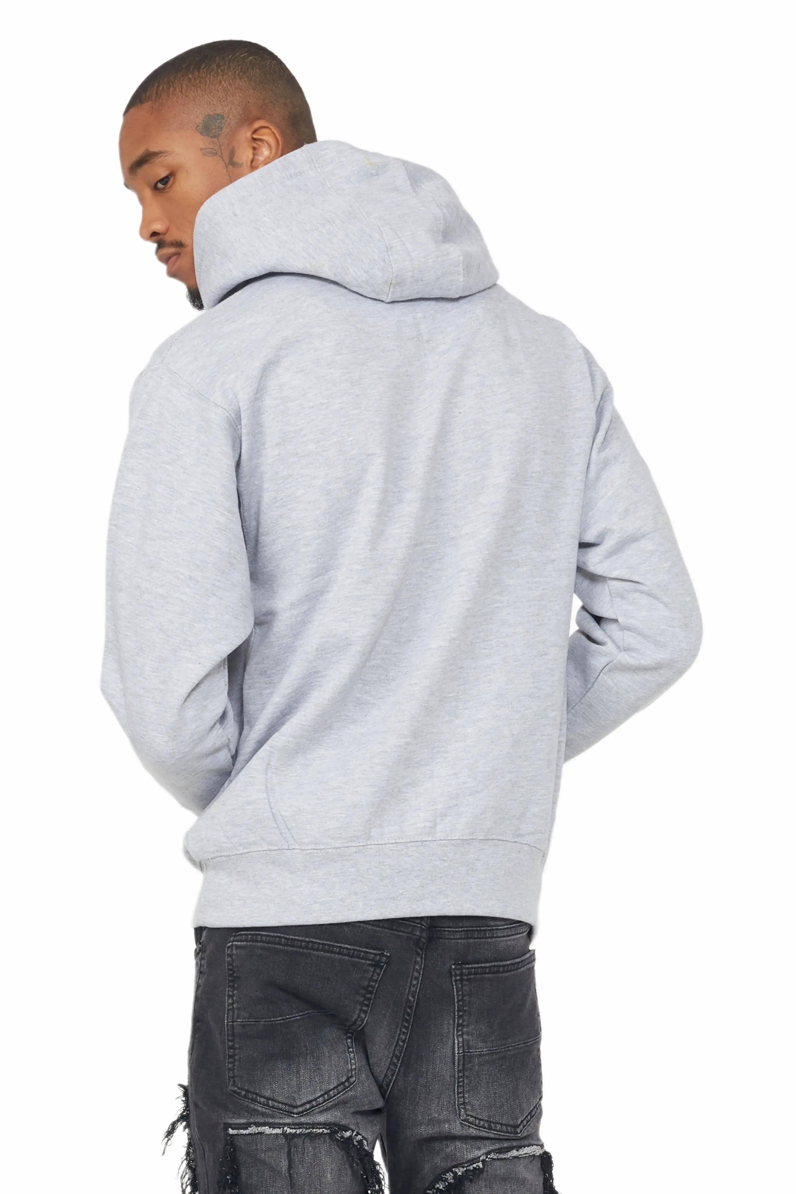 Argent Heather Grey Graphic Hoodie