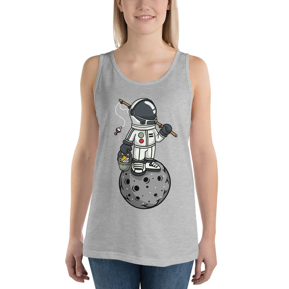 Astronaut | Fishing | Moon | Pop Art | Unisex | Tank Top