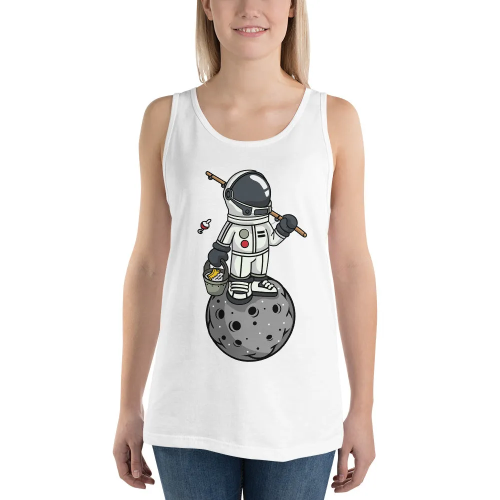 Astronaut | Fishing | Moon | Pop Art | Unisex | Tank Top