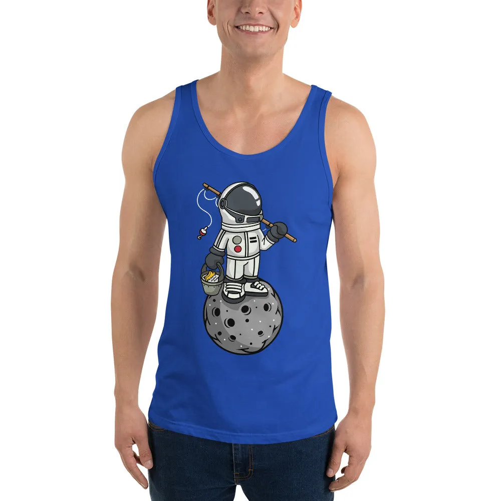 Astronaut | Fishing | Moon | Pop Art | Unisex | Tank Top