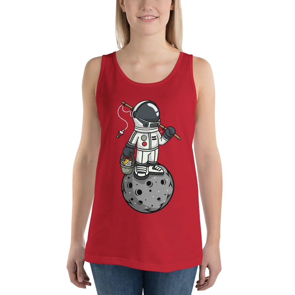 Astronaut | Fishing | Moon | Pop Art | Unisex | Tank Top