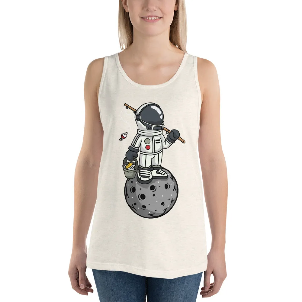 Astronaut | Fishing | Moon | Pop Art | Unisex | Tank Top