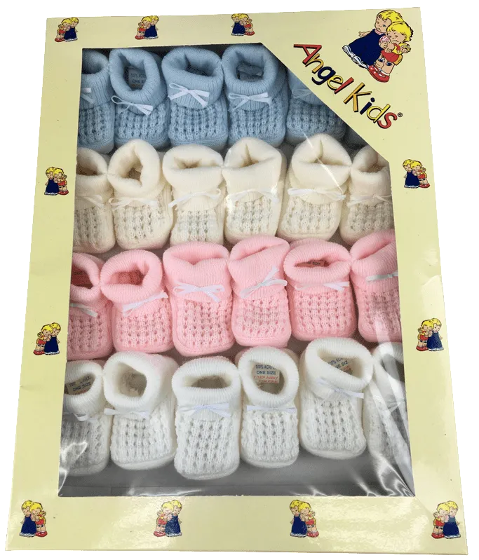 Baby  Bootees Assorted in a Box (PK12) 1045