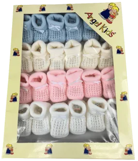 Baby  Bootees Assorted in a Box (PK12) 1045