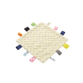 Baby Tags Square Security Blanket Sensory Plush in Lemon