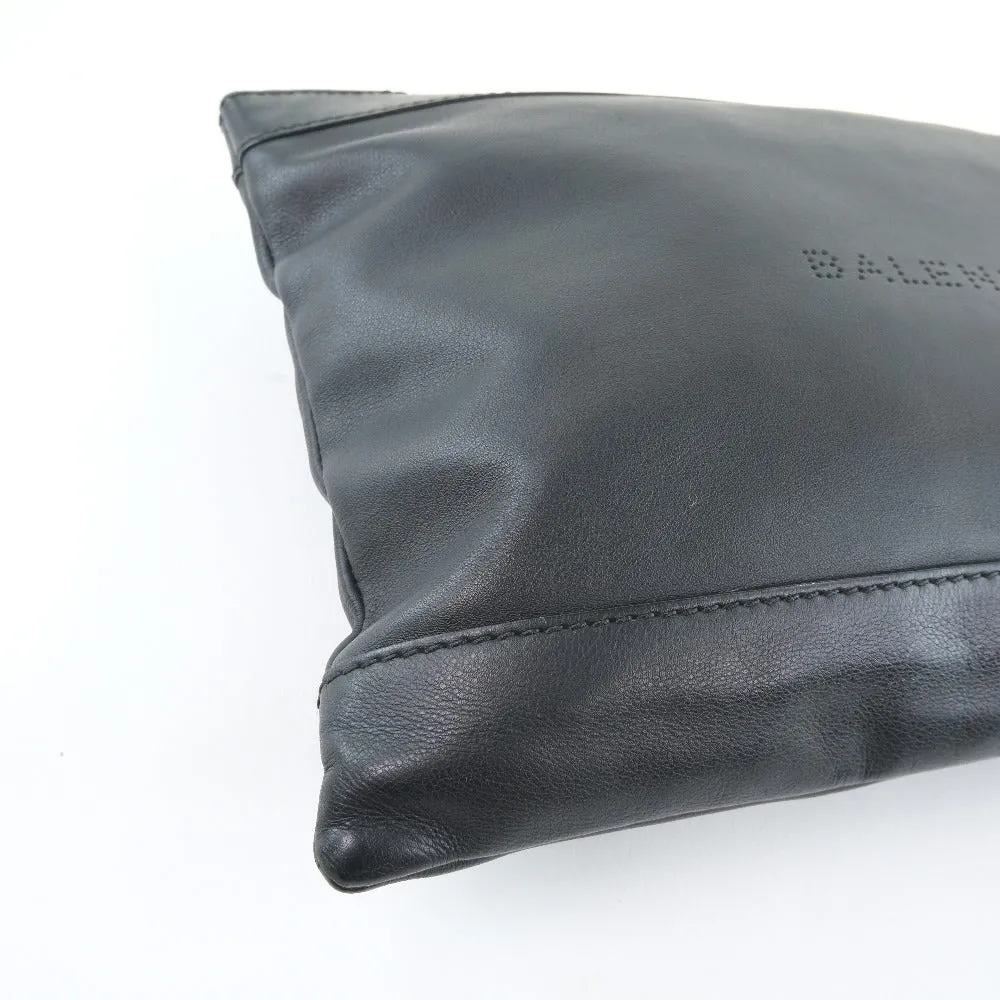 BALENCIAGA business bag 37373 Calfskin black Clutch bag Navy clip M unisex(Unisex) Used Authentic