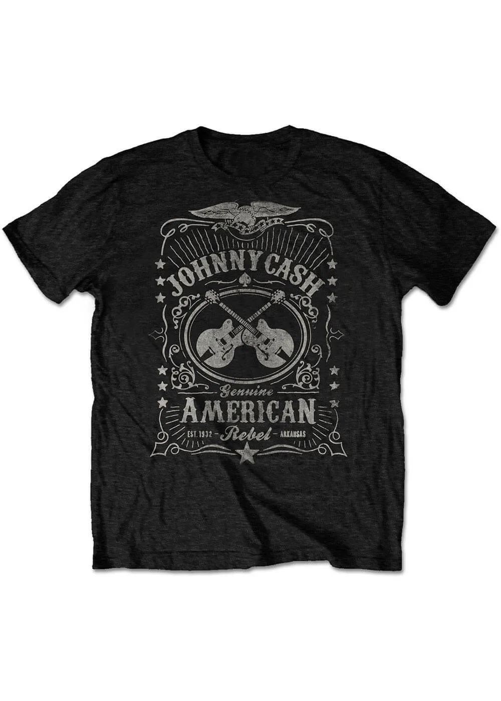 Band Shirts Johnny Cash American Rebel T-Shirt Black