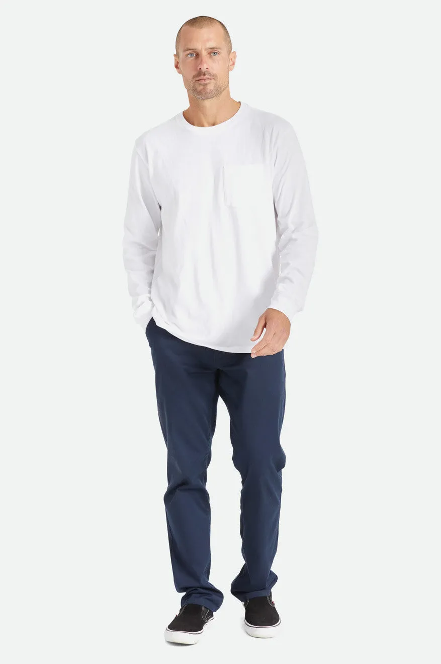 Basic L/S Pocket Tee - White