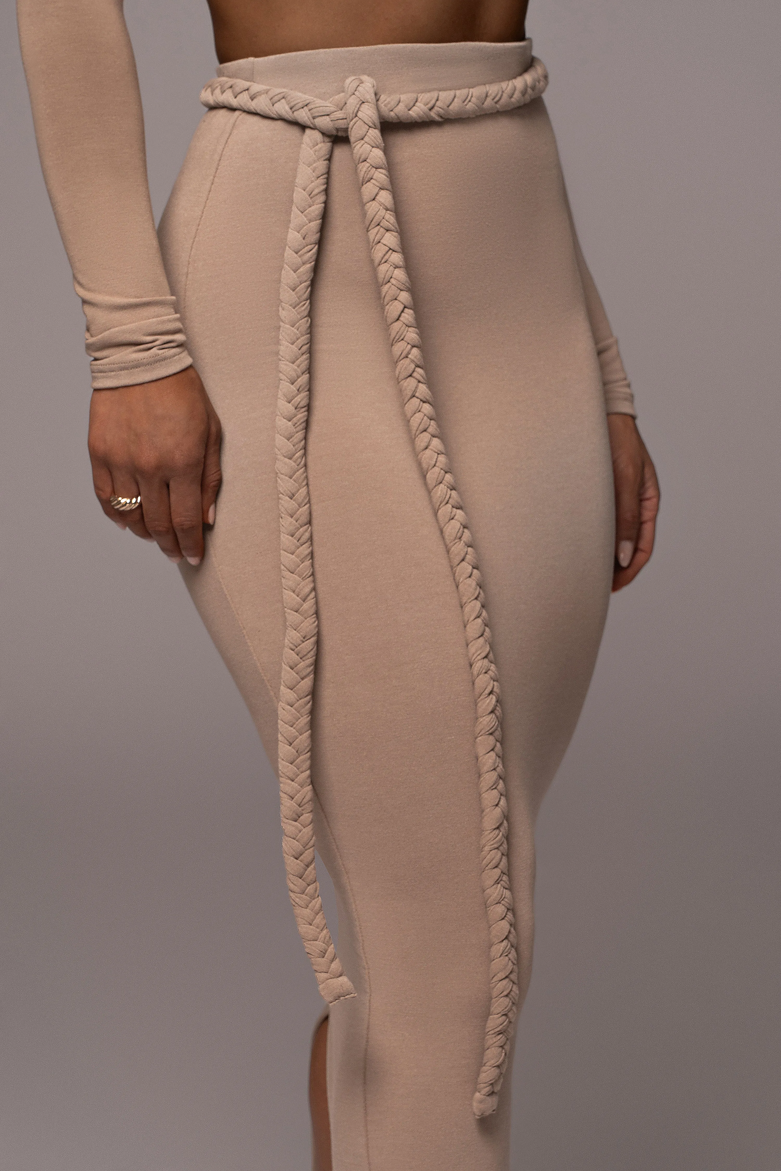 Beige City Love Two-Piece Skirt Set