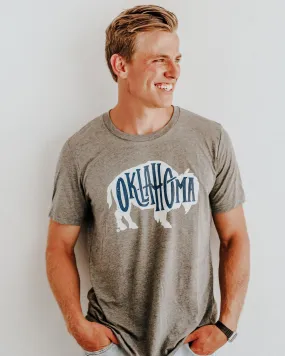 Bison Oklahoma Gray Crew Tee