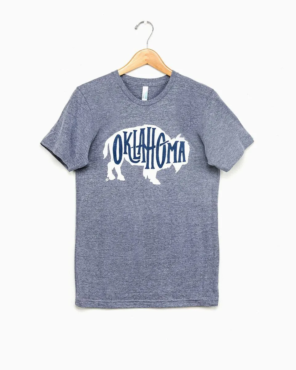 Bison Oklahoma Gray Crew Tee