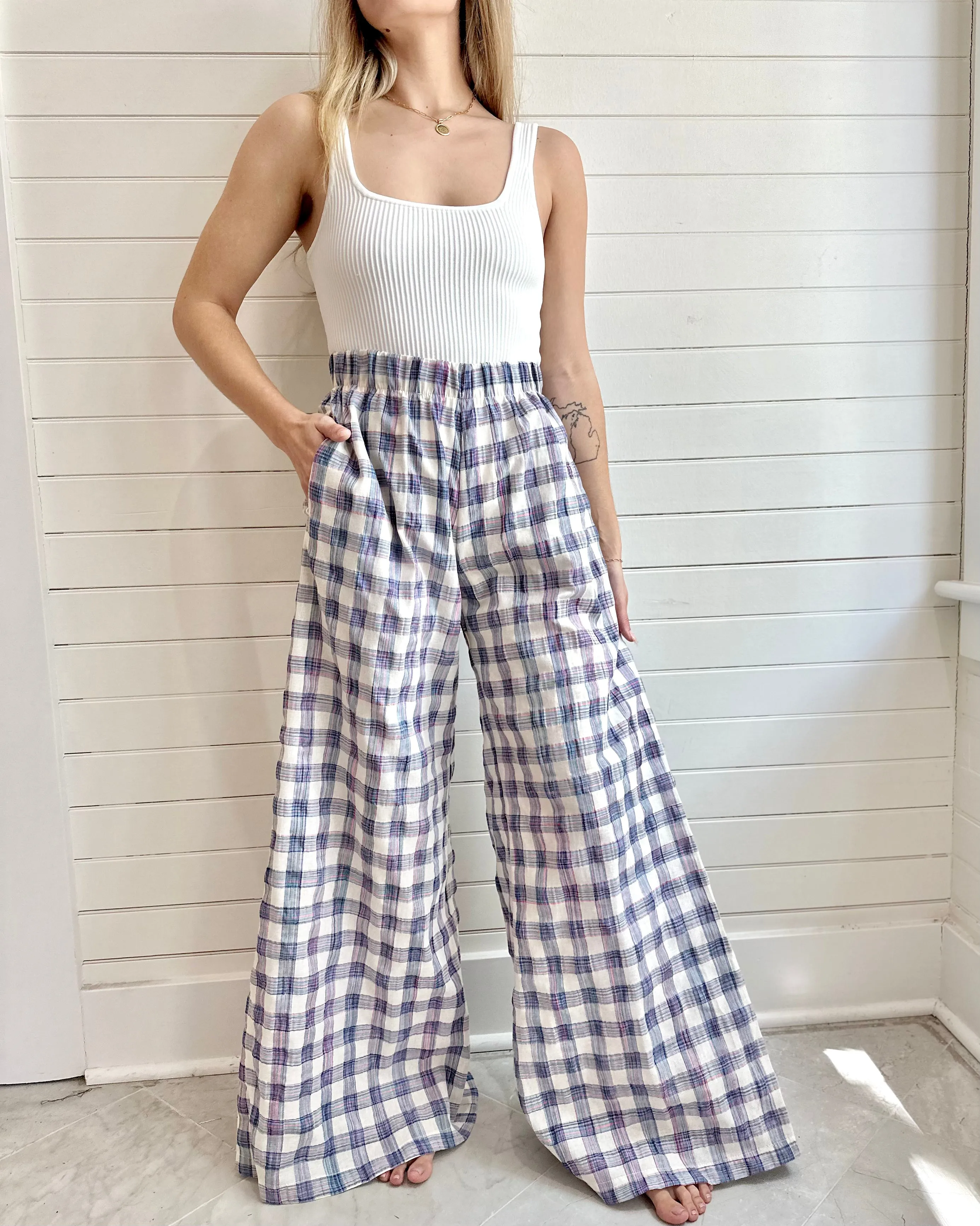 Blank Canvas Trish Pant- Cotton Candy Plaid