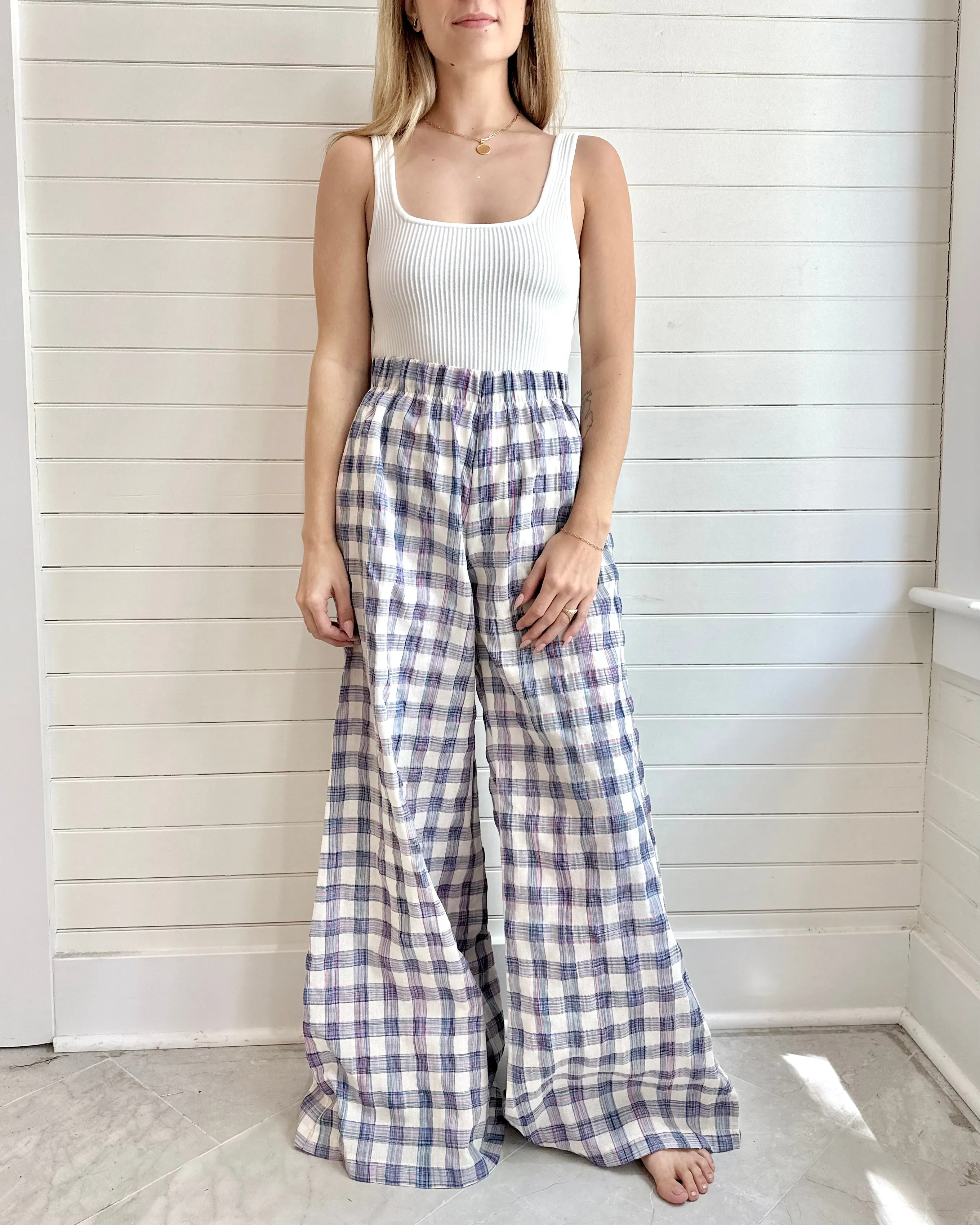 Blank Canvas Trish Pant- Cotton Candy Plaid