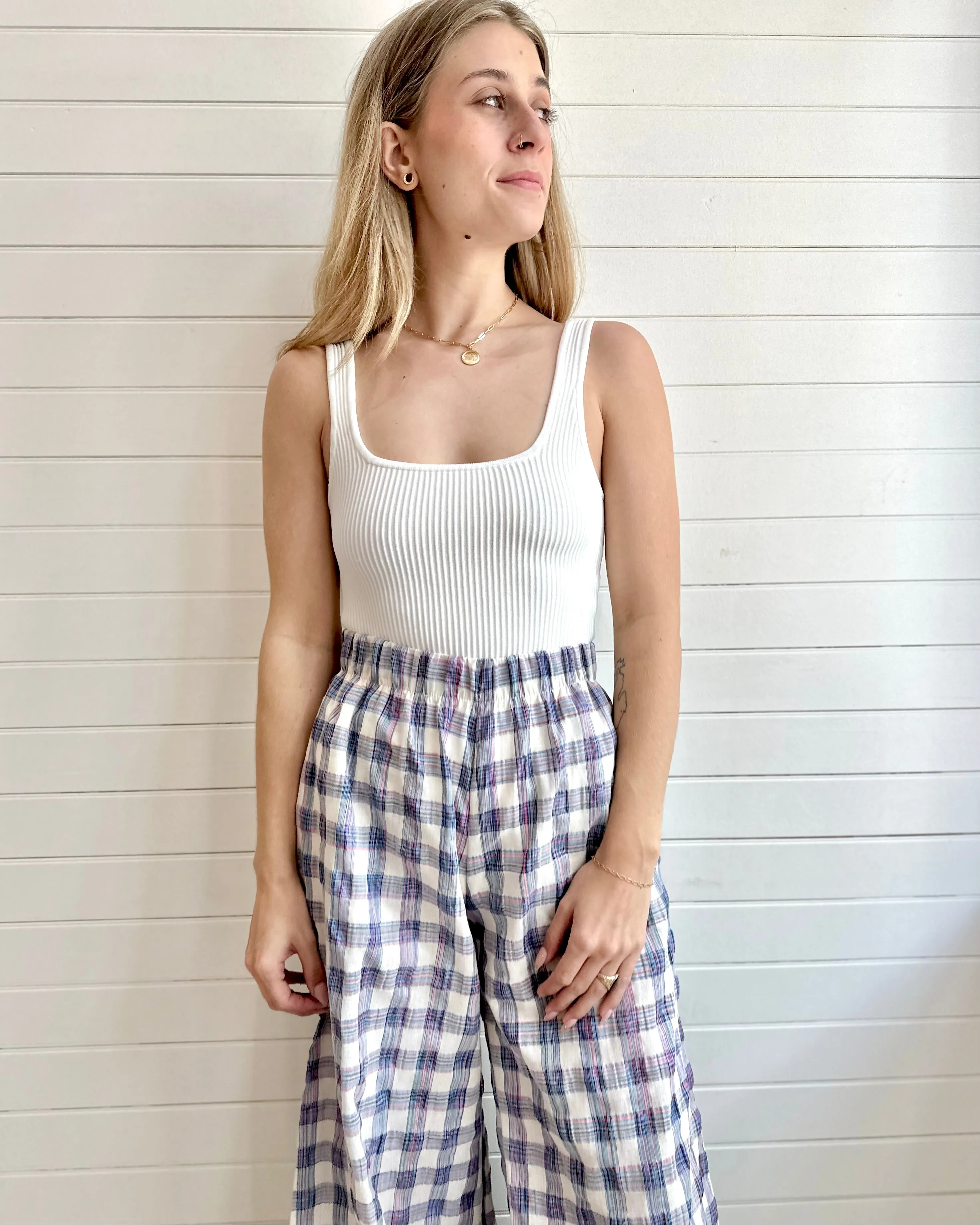 Blank Canvas Trish Pant- Cotton Candy Plaid