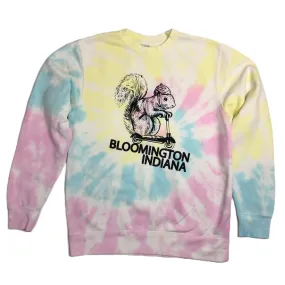 Bloomington Squirrel On A Bird Sweatshirt - Tie Dye