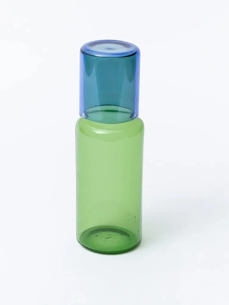 Blue & Green Glass Carafe