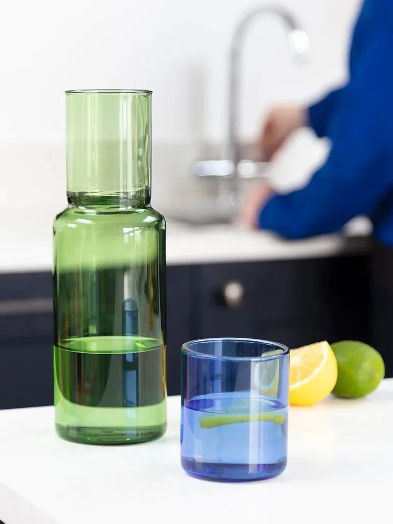 Blue & Green Glass Carafe