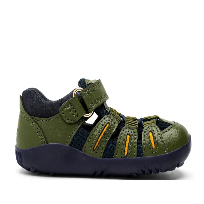 Bobux Step Up Toddlers Summit Forest Green Navy Sandal 731610