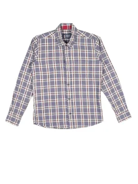 BOY'S GREY CHECK REGULAR FIT SHIRT