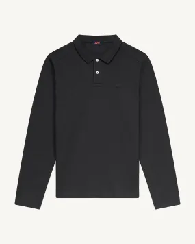 Carlos cotton long-sleeved polo shirt Black