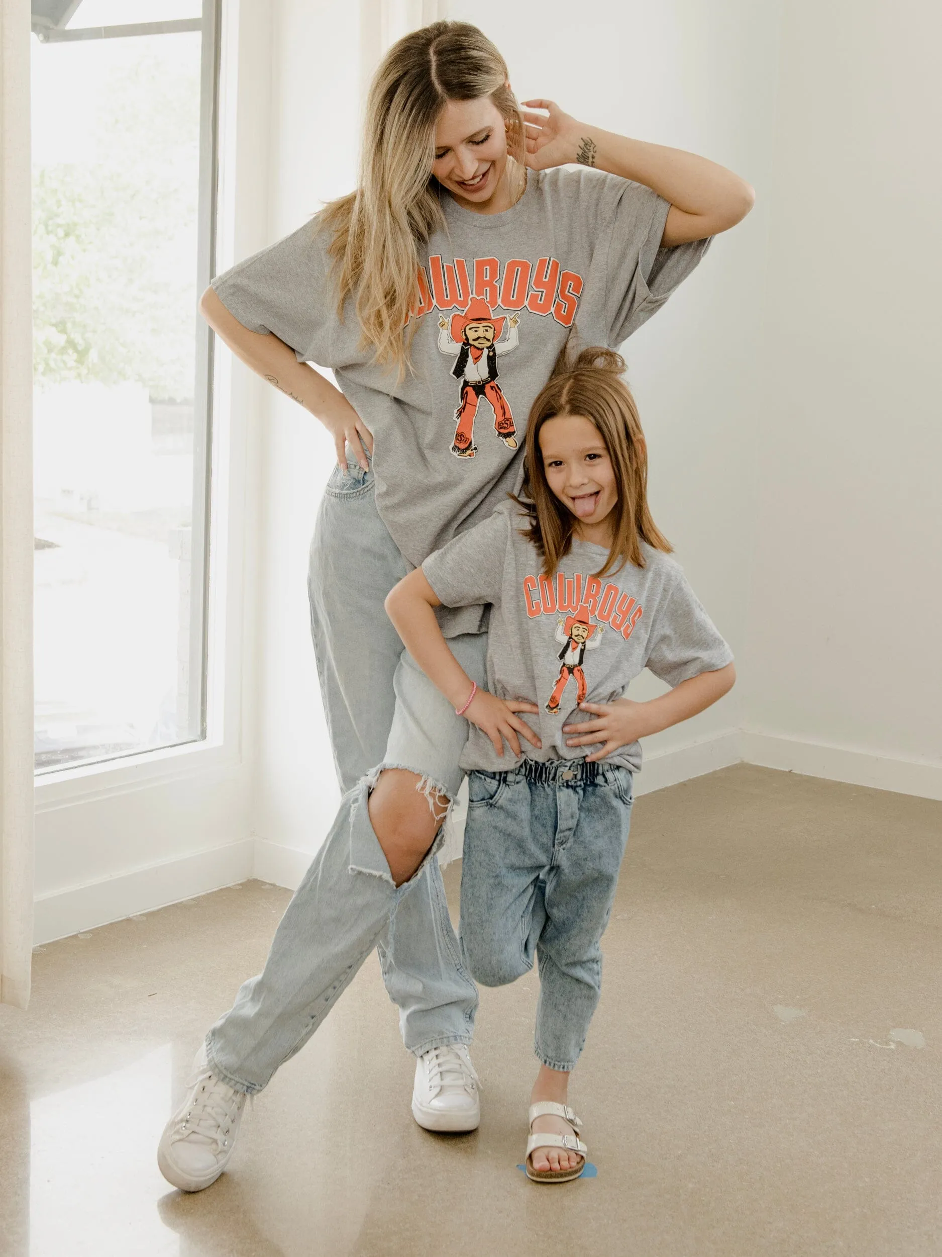 Children's OSU Cartoon Mascot Gray Tee