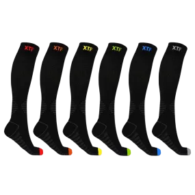 Colored Toes Compression Socks (6-Pairs)