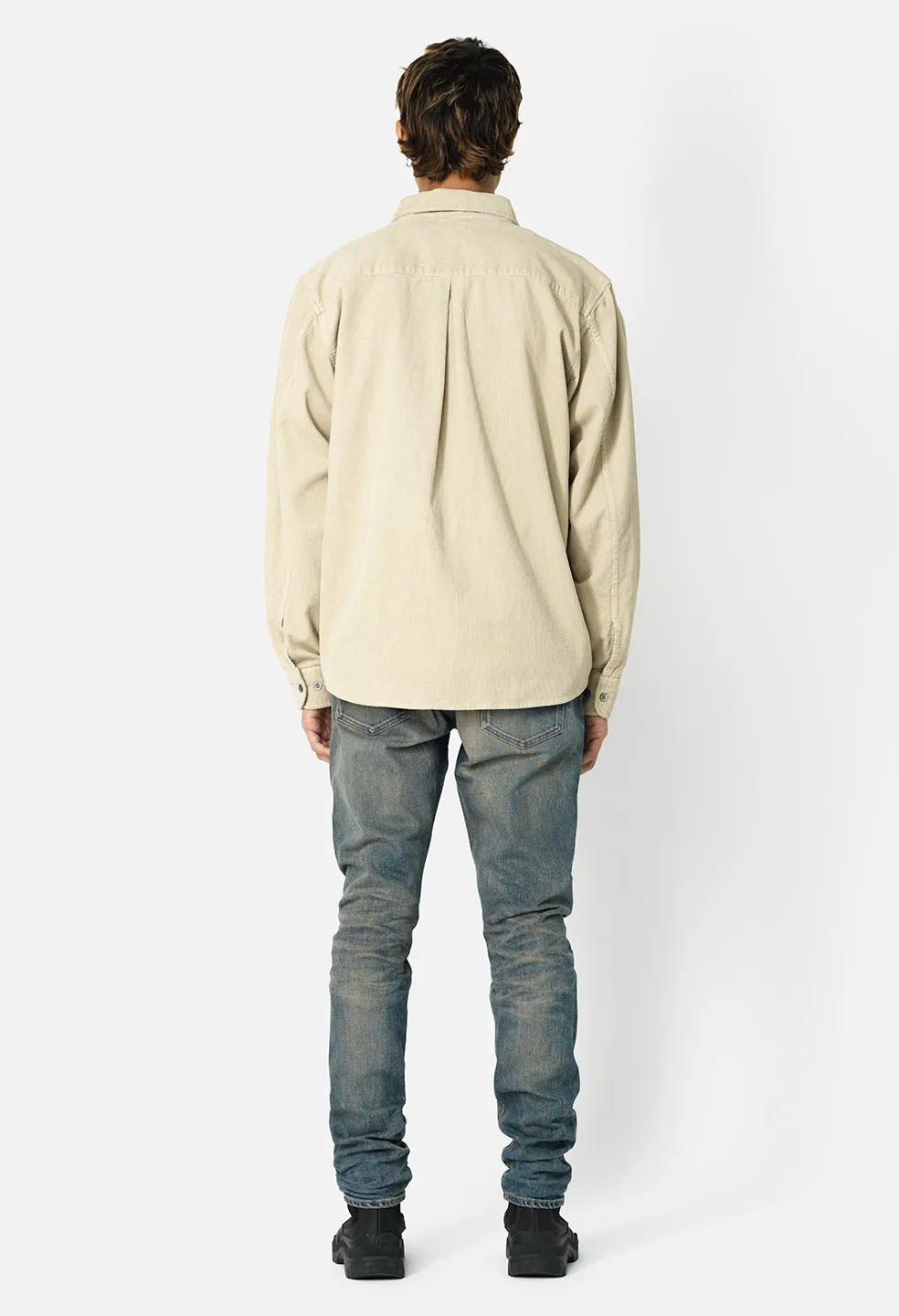 Corduroy Cloak Button Up / Beige