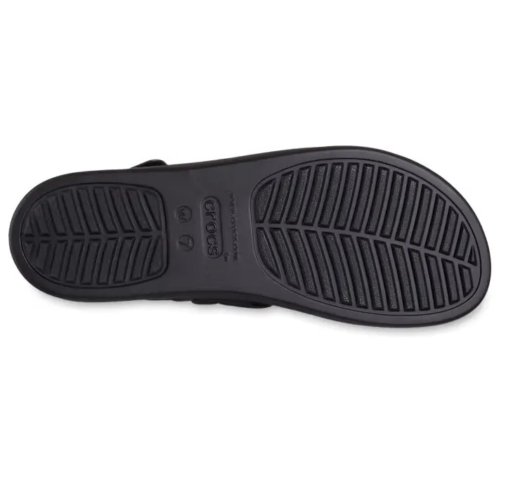 Crocs Sandal Wedge Black Brooklyn Woven Upper Low