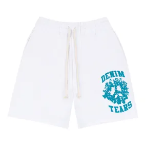 Denim Tears University Sweat Shorts White Blue