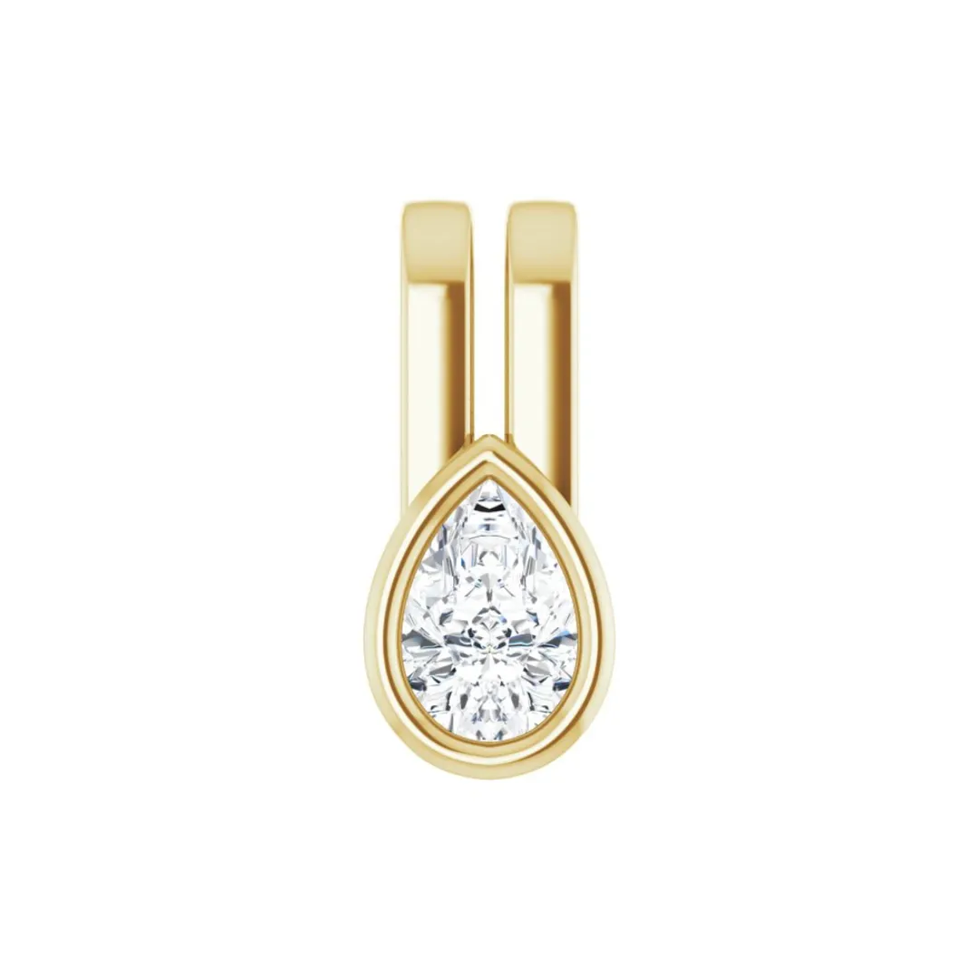 DIAMOND PEAR CUT BEZEL PENDANT