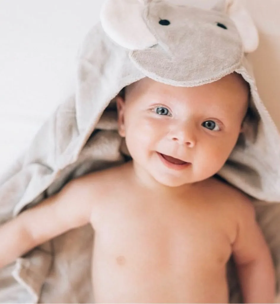 Elegant Baby Gray Elephant Bath Wrap