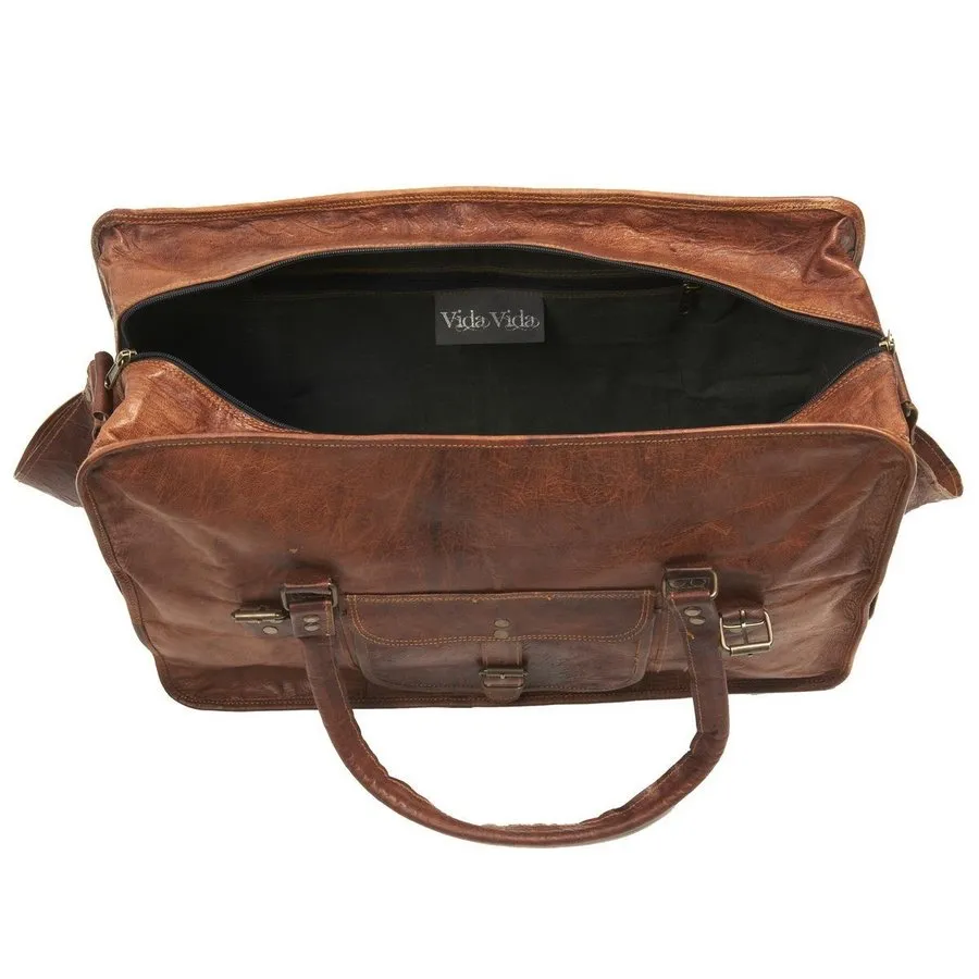 Extra Large Leather Weekend Travel Bag