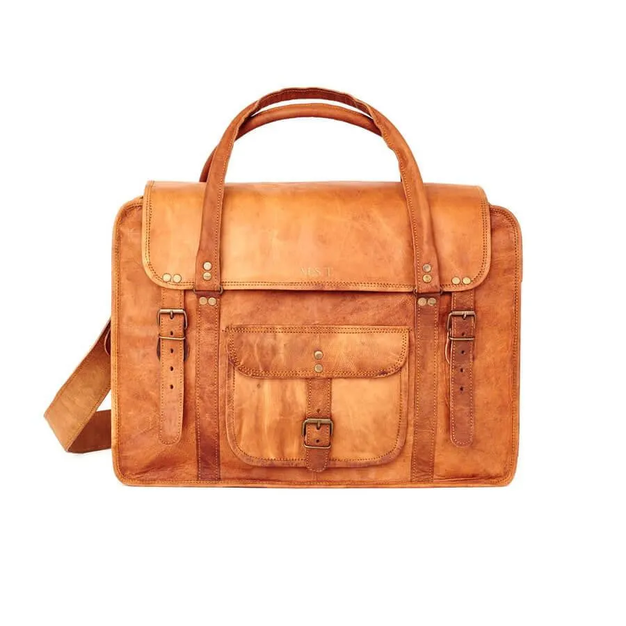 Extra Large Leather Weekend Travel Bag