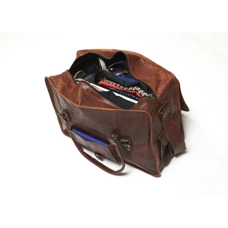 Extra Large Leather Weekend Travel Bag