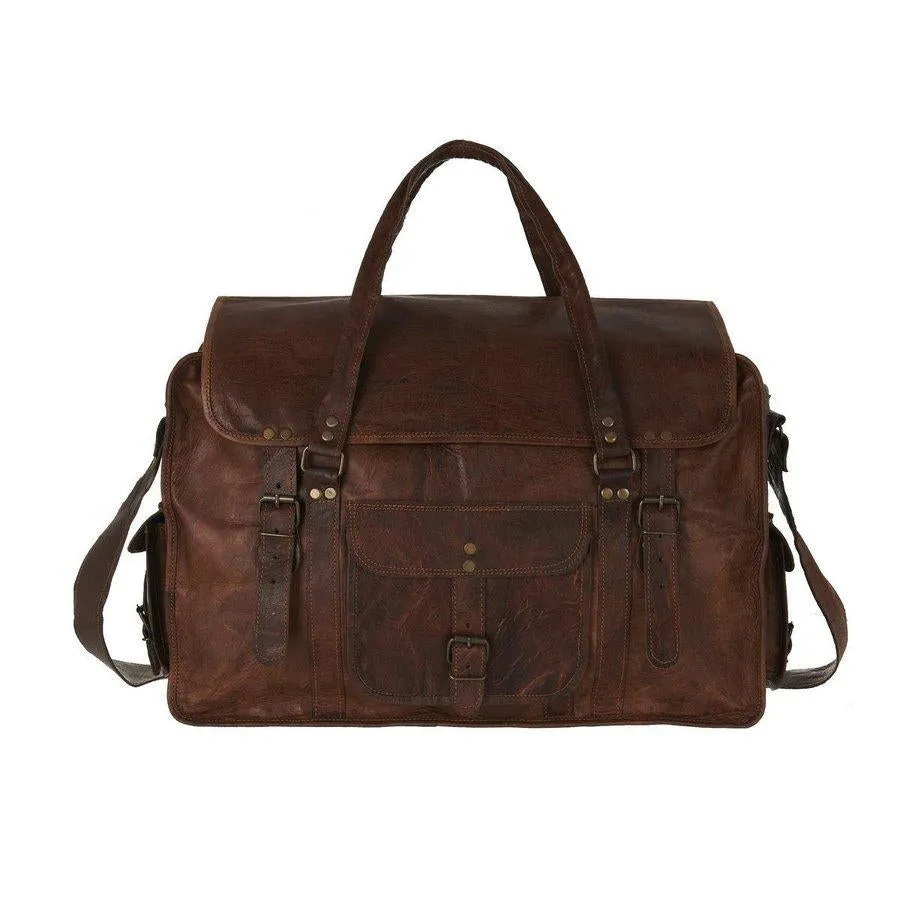 Extra Large Leather Weekend Travel Bag