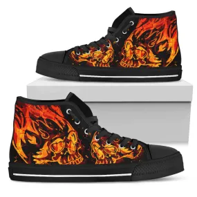 Flaming Skull High Top